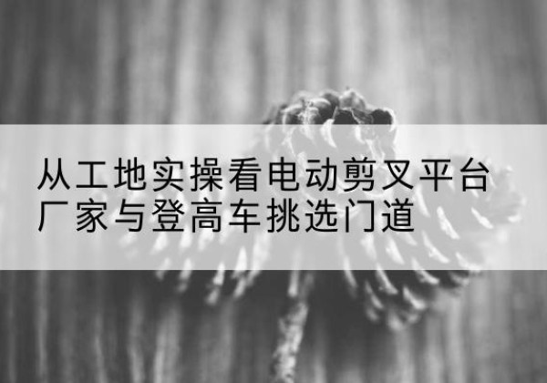 亭湖电动剪叉升降平台厂家-从工地实操看电动剪叉平台厂家与登高车挑选门道